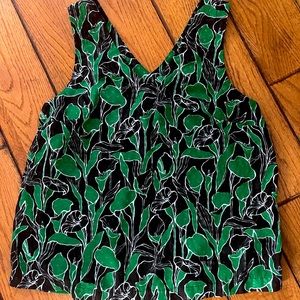 Green and black floral tank top
